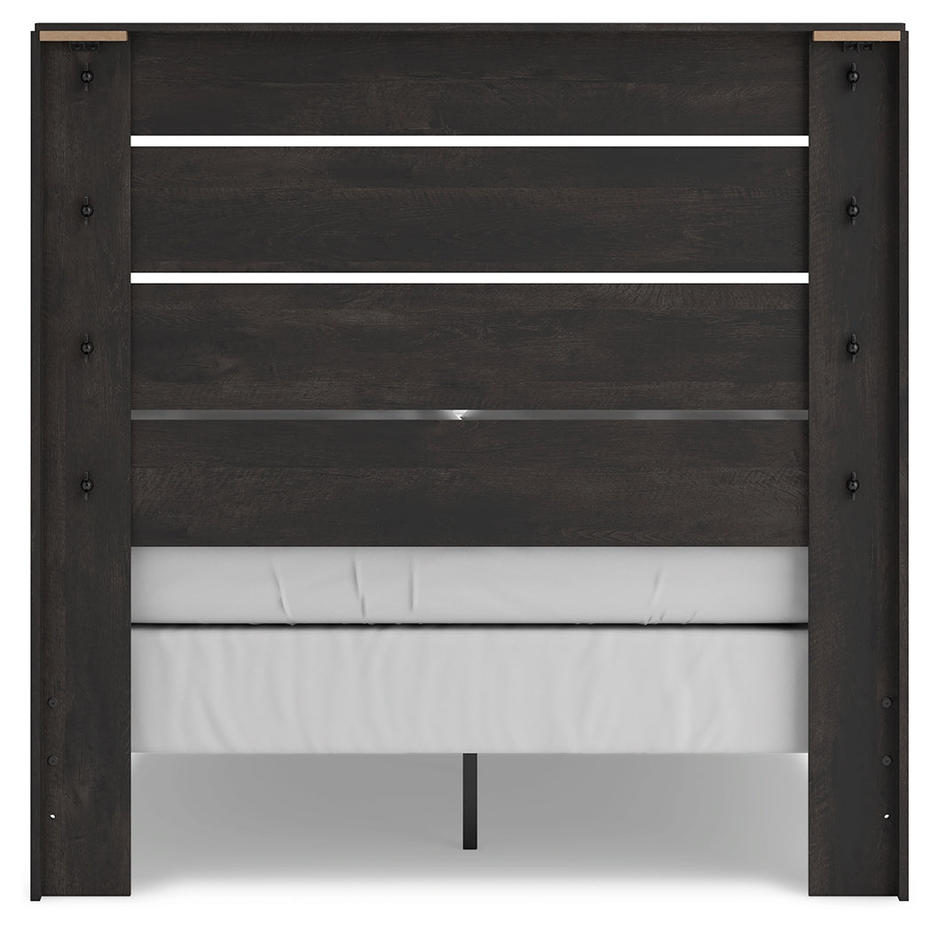 Hollivern Full Panel Bed with Dresser in Dark Gray from Ashley - Luna Furniture