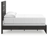 Hollivern Full Panel Bed with Mirrored Dresser in Dark Gray from Ashley - Luna Furniture