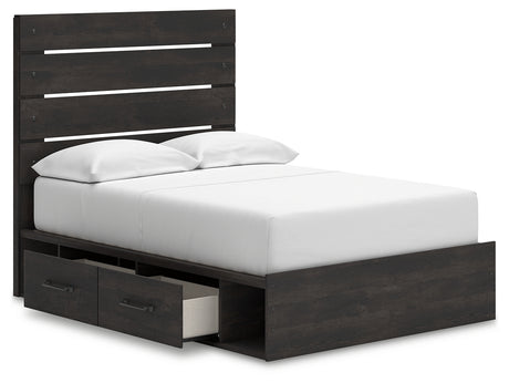 Hollivern Full Panel Bed with Storage with Dresser in Dark Gray from Ashley - Luna Furniture