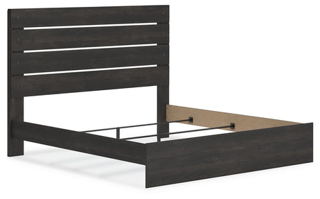 Hollivern King Panel Bed with Dresser in Dark Gray from Ashley - Luna Furniture