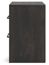 Hollivern Twin Panel Bed with Mirrored Dresser and Nightstand in Dark Gray from Ashley - Luna Furniture