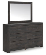 Hollivern Twin Panel Bed with Storage with Mirrored Dresser, Chest and 2 Nightstands in Dark Gray from Ashley - Luna Furniture