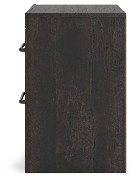 Hollivern Twin Panel Bed with Storage with Mirrored Dresser, Chest and Nightstand in Dark Gray from Ashley - Luna Furniture