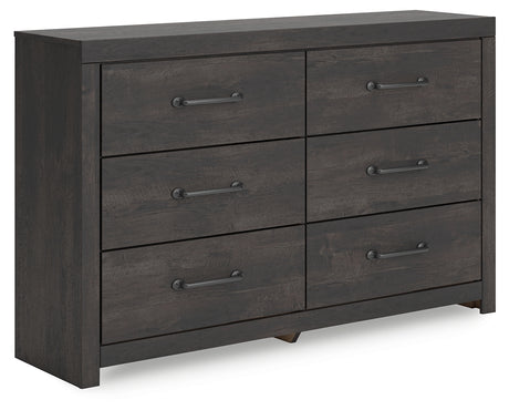 Hollivern Twin Panel Storage Bed with Dresser and Nightstand in Dark Gray from Ashley - Luna Furniture