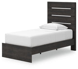 Hollivern Twin Panel Storage Bed with Mirrored Dresser, Chest and Nightstand in Dark Gray from Ashley - Luna Furniture