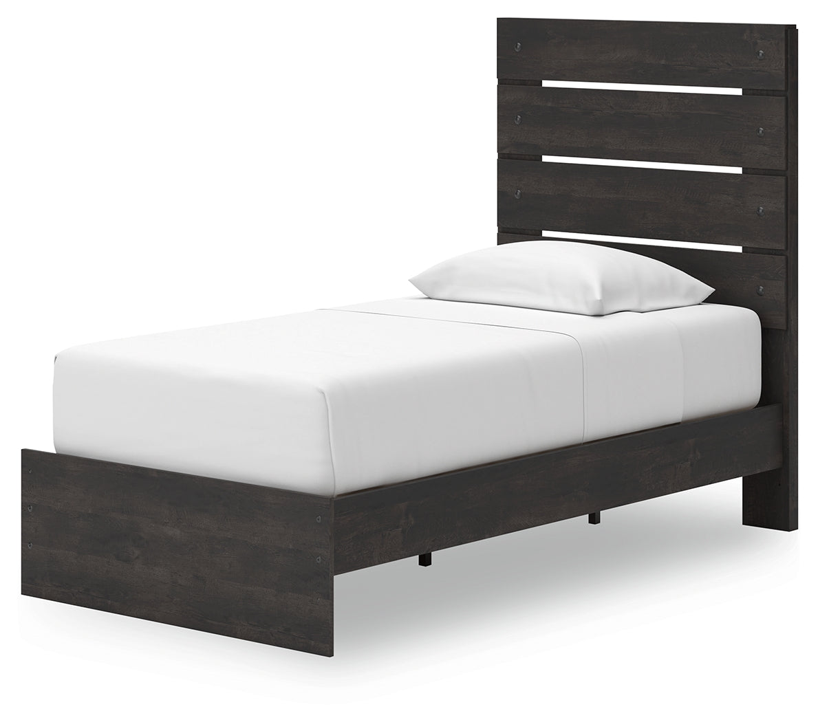 Hollivern Twin Panel Storage Bed with Mirrored Dresser in Dark Gray from Ashley - Luna Furniture