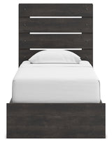 Hollivern Twin Panel Storage Bed with Mirrored Dresser in Dark Gray from Ashley - Luna Furniture