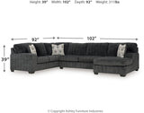 Hollyview Shadow 3-Piece Sectional with Chaise from Ashley - Luna Furniture