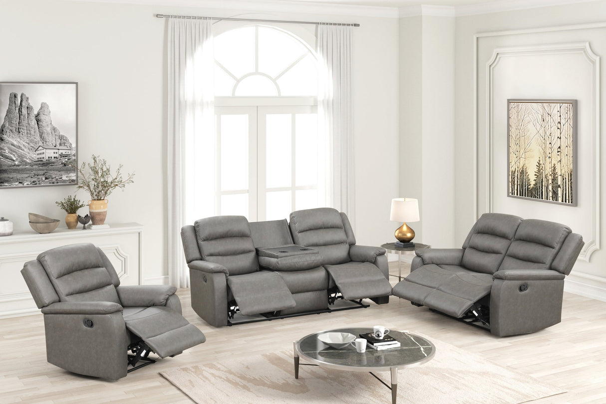 Hope Gray 3-Piece Reclining Living Room Set from Happy Homes - Luna Furniture