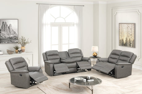 Hope Gray 3-Piece Reclining Living Room Set from Happy Homes - Luna Furniture