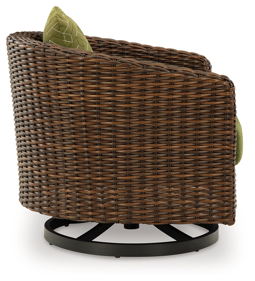 Horizon Hall 2 Lounge Chairs with End Table in Brown/Green from Ashley Furniture - Luna Furniture