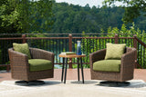 Horizon Hall 2 Lounge Chairs with End Table in Brown/Green from Ashley - Luna Furniture
