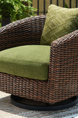 Horizon Hall 2 Lounge Chairs with End Table in Brown/Green from Ashley - Luna Furniture