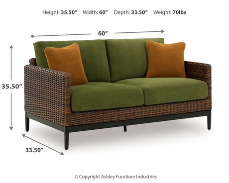Horizon Hall Outdoor Sofa, 2 Lounge Chairs, Ottoman and Coffee Table from Ashley - Luna Furniture