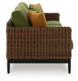 Horizon Hall Outdoor Sofa and 2 Chairs with Coffee Table in Brown/Green from Ashley - Luna Furniture