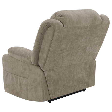 Houston Camel Upholstered Power Lift Recliner Chair from Coaster - Luna Furniture