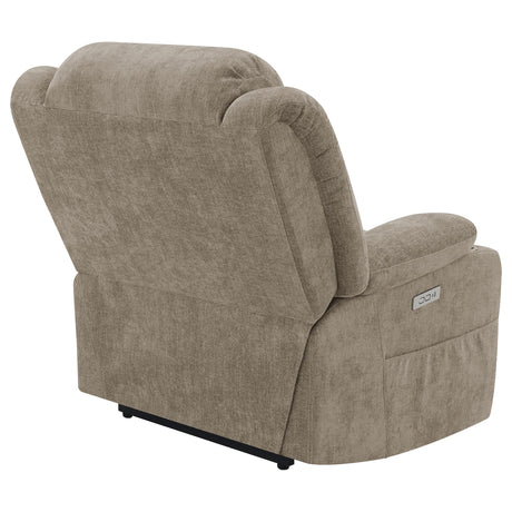 Houston Camel Upholstered Power Lift Recliner Chair from Coaster - Luna Furniture