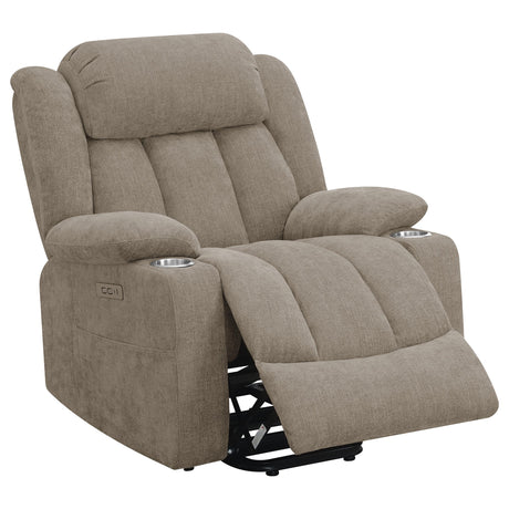 Houston Camel Upholstered Power Lift Recliner Chair from Coaster - Luna Furniture