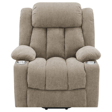Houston Camel Upholstered Power Lift Recliner Chair from Coaster - Luna Furniture