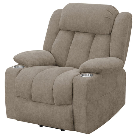 Houston Camel Upholstered Power Lift Recliner Chair from Coaster - Luna Furniture
