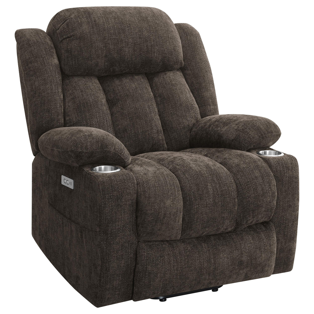 Houston Dark Brown Upholstered Power Lift Recliner Chair from Coaster - Luna Furniture