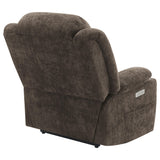 Houston Dark Brown Upholstered Power Lift Recliner Chair from Coaster - Luna Furniture