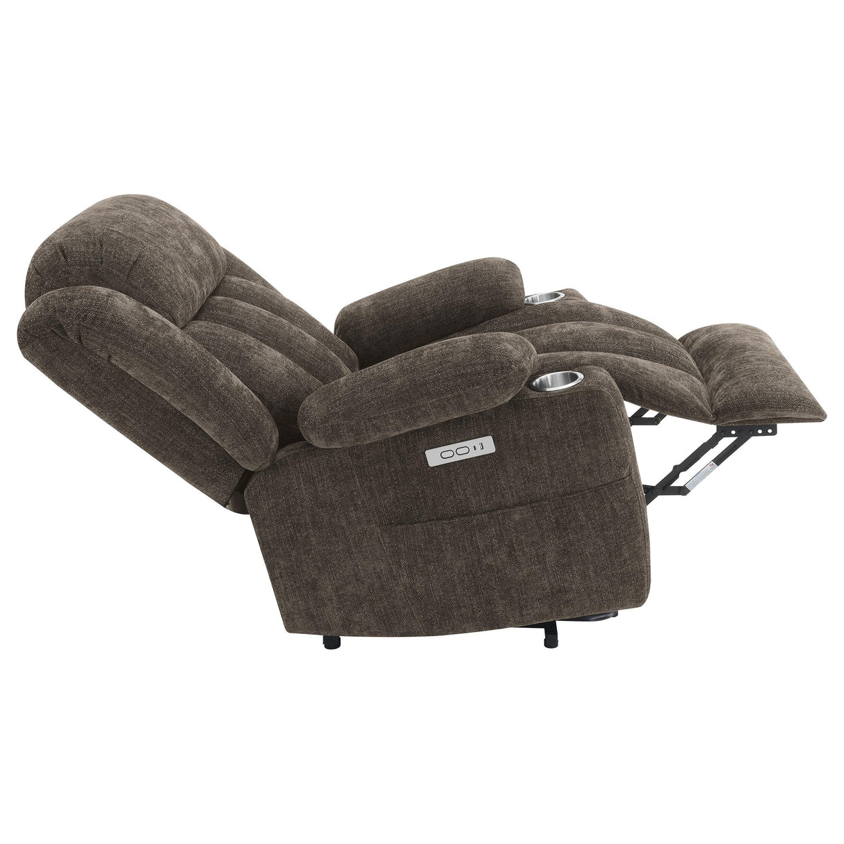 Houston Dark Brown Upholstered Power Lift Recliner Chair from Coaster - Luna Furniture