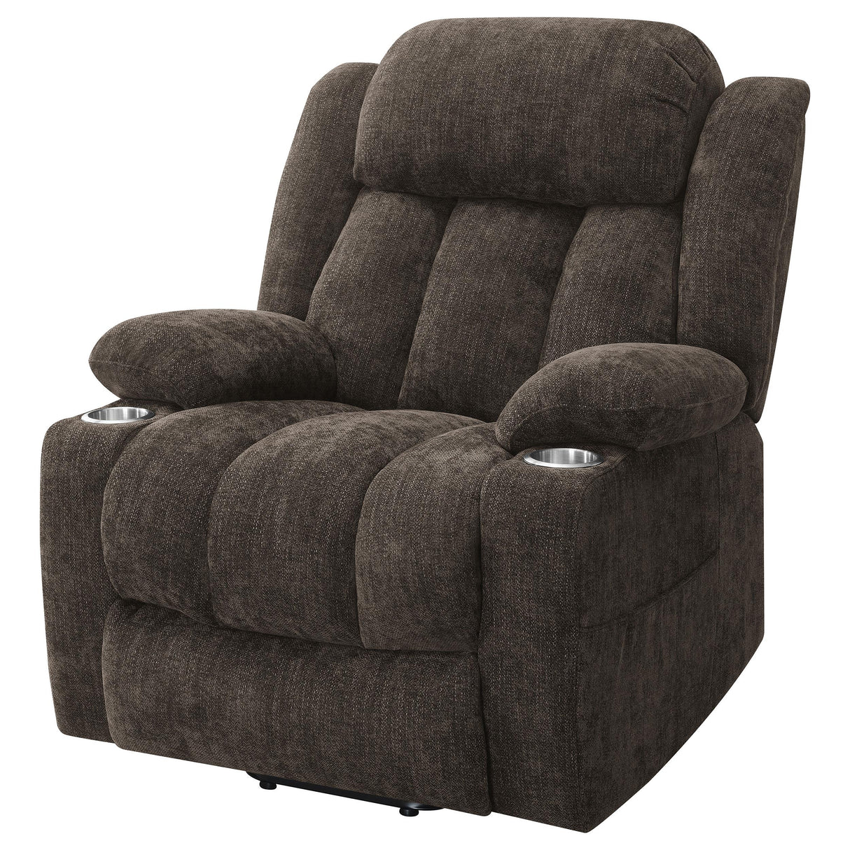 Houston Dark Brown Upholstered Power Lift Recliner Chair from Coaster - Luna Furniture