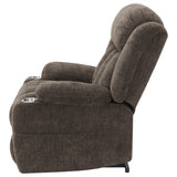 Houston Dark Brown Upholstered Power Lift Recliner Chair from Coaster - Luna Furniture