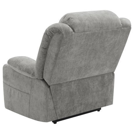 Houston Gray Upholstered Power Lift Recliner Chair from Coaster - Luna Furniture