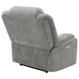 Houston Gray Upholstered Power Lift Recliner Chair from Coaster - Luna Furniture