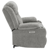 Houston Gray Upholstered Power Lift Recliner Chair from Coaster - Luna Furniture