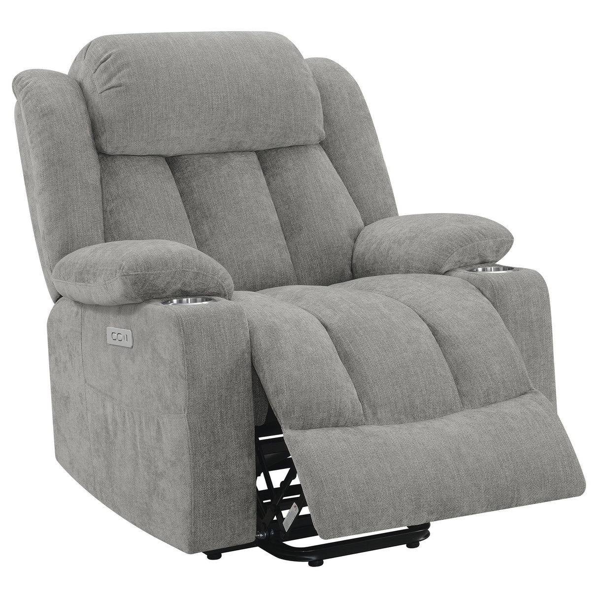 Houston Gray Upholstered Power Lift Recliner Chair from Coaster - Luna Furniture