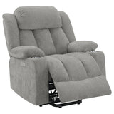 Houston Gray Upholstered Power Lift Recliner Chair from Coaster - Luna Furniture