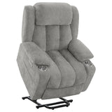 Houston Gray Upholstered Power Lift Recliner Chair from Coaster - Luna Furniture