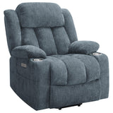 Houston Slate Blue Upholstered Power Lift Recliner Chair from Coaster - Luna Furniture