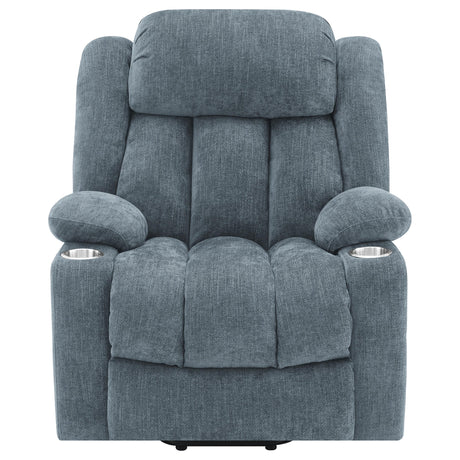 Houston Slate Blue Upholstered Power Lift Recliner Chair from Coaster - Luna Furniture