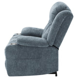 Houston Slate Blue Upholstered Power Lift Recliner Chair from Coaster - Luna Furniture