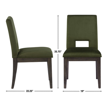Evan Green Velvet Side Chair, Set of 2 from Steve Silver - Luna Furniture