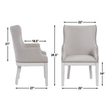 Warren White/Gray Dining Arm Chair, Set of 2 from Steve Silver - Luna Furniture