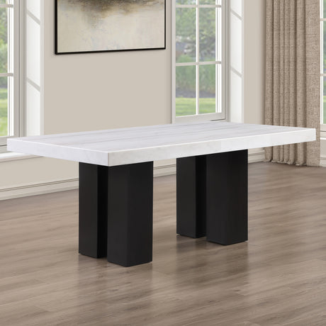 Artemis White/Black White Marble Dining Room Set from Steve Silver - Luna Furniture