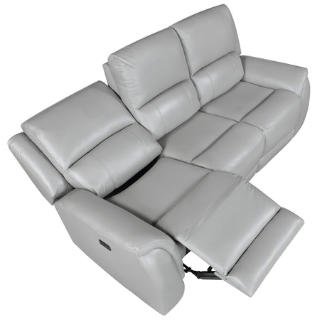 Alexandria Stone 3-Piece Top-Grain Leather Power Reclining Living Room Set from Steve Silver - Luna Furniture