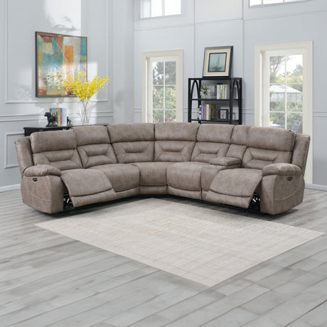 Aria Desert Sand 3-Piece Dual-Power Reclining Sectional from Steve Silver - Luna Furniture