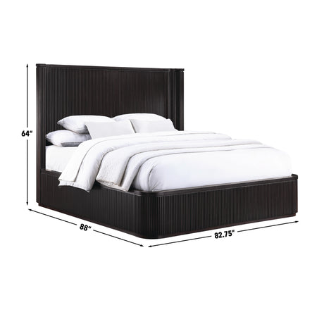 Henry Espresso Reeded King Bed from Steve Silver - Luna Furniture