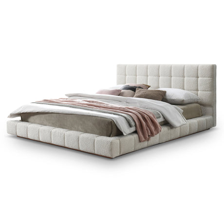Hudson Ivory Boucle Queen Bed from Ashcroft Furniture - Luna Furniture