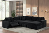 Hunter Black Sectional with Bluetooth Speaker & Pull-Out Bed from Happy Homes - Luna Furniture