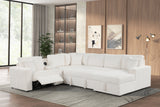 Hunter White Sectional with Bluetooth Speaker & Pull-Out Bed from Happy Homes - Luna Furniture
