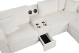 Hunter White Sectional with Bluetooth Speaker & Pull-Out Bed from Happy Homes - Luna Furniture