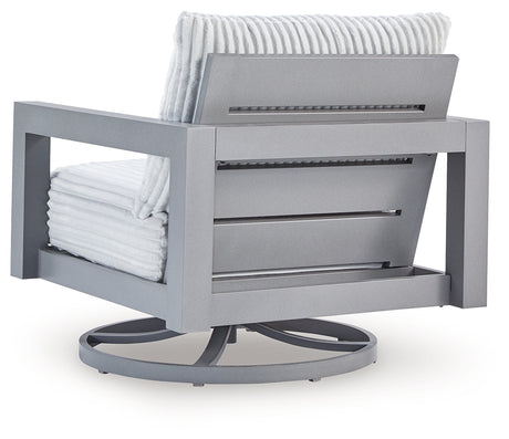 Hurley Park Outdoor Loveseat with 2 Lounge Chairs in Gray from Ashley Furniture - Luna Furniture