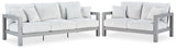 Hurley Park Outdoor Sofa and Loveseat in Gray from Ashley Furniture - Luna Furniture